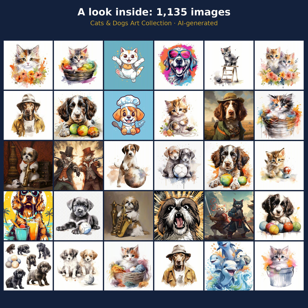 Cats & Dogs Art Collection: a look inside the bundle