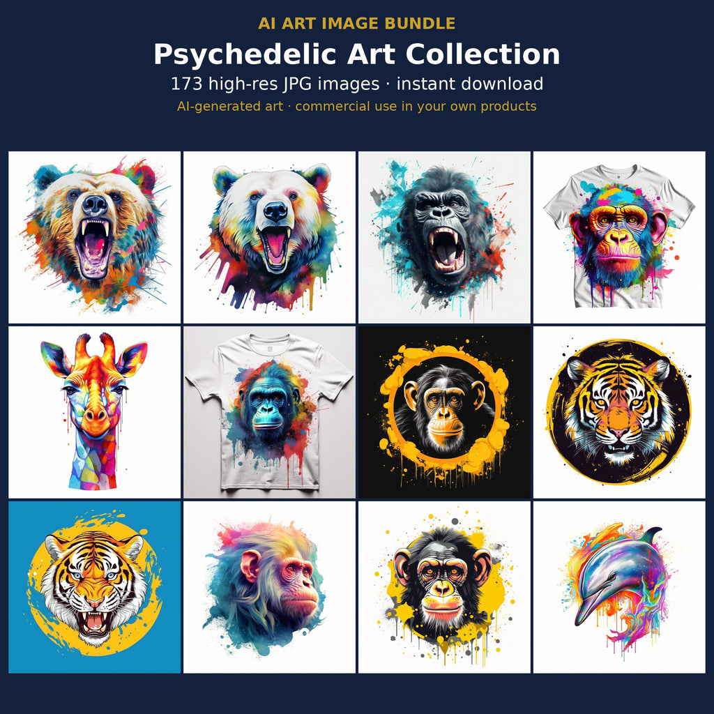 Psychedelic Art Collection: cover showing sample AI-generated images