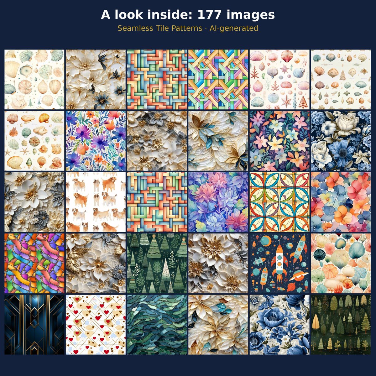 Seamless Tile Patterns: a look inside the bundle