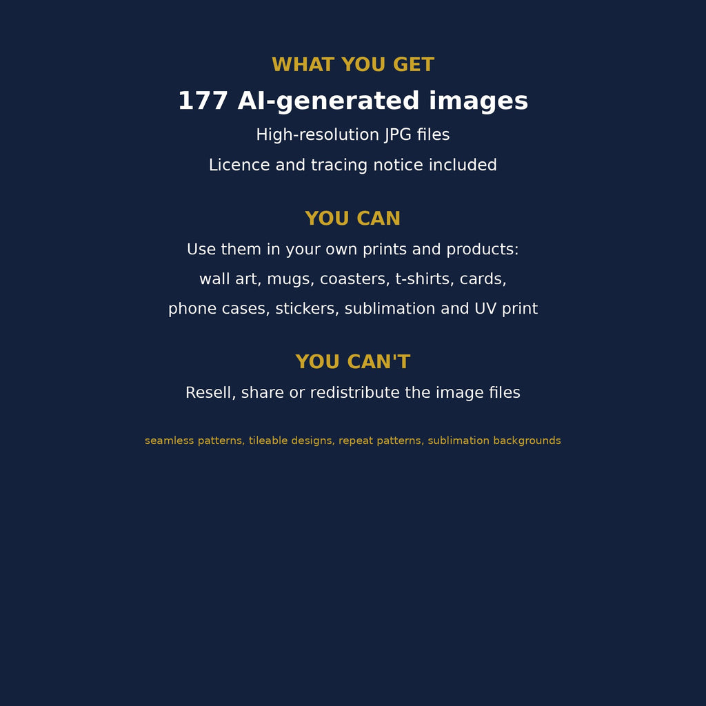 Seamless Tile Patterns: what is included and the licence