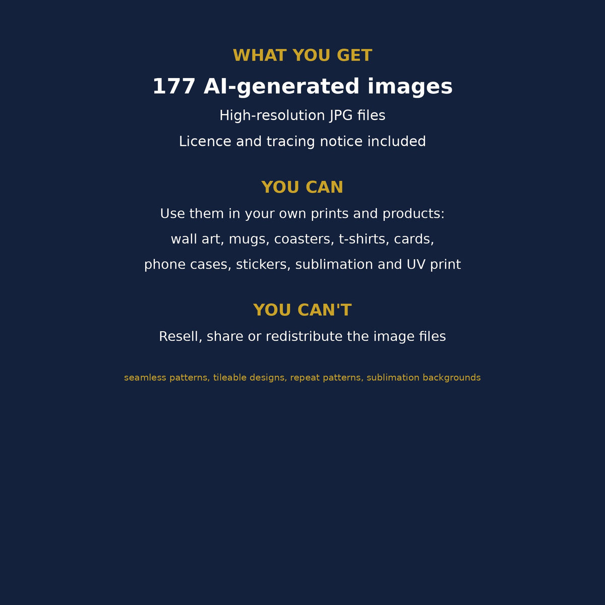 Seamless Tile Patterns: what is included and the licence