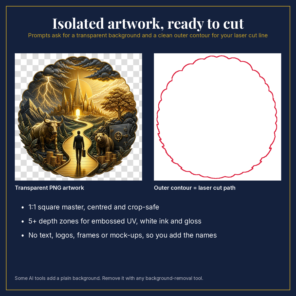 Transparent artwork and laser cut outline example
