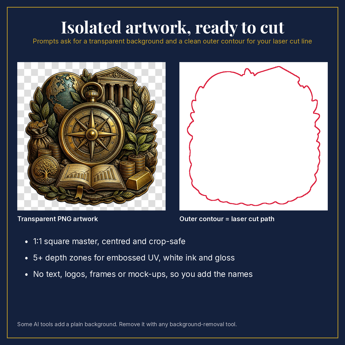 Transparent artwork and laser cut outline example