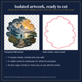 Transparent artwork and laser cut outline example