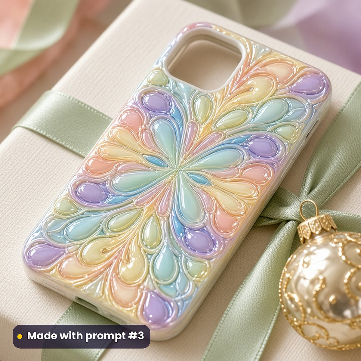 Kaleidoscope Butterfly Mirror – Pastel Mandala phone case made with prompt #3