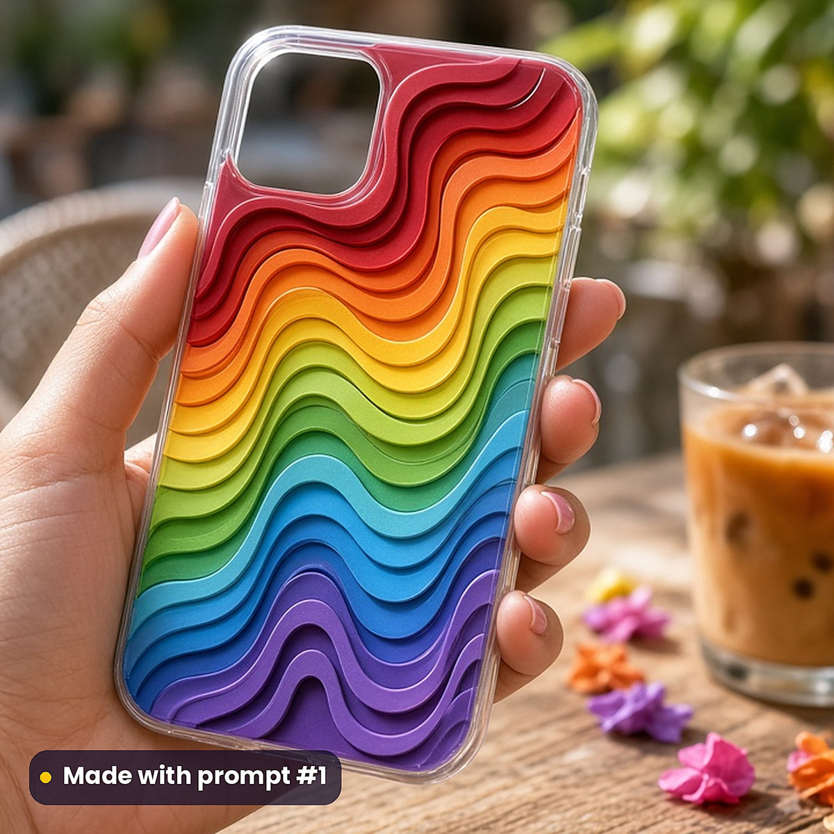 Stacked Rainbow Papercut Layers – Rainbow Classic phone case made with prompt #1