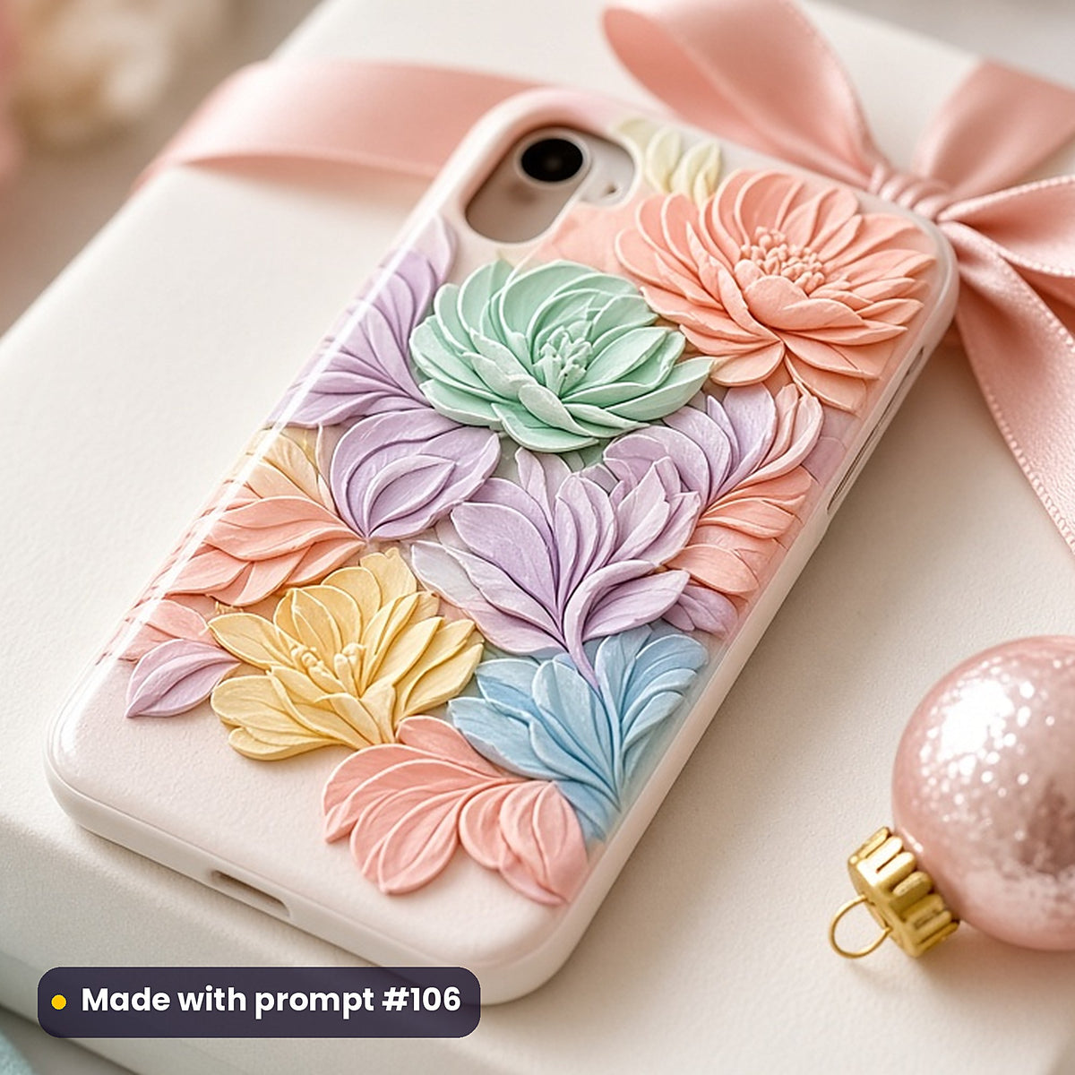 Layered Papercut Flowers – Pastel Stack phone case made with prompt #106