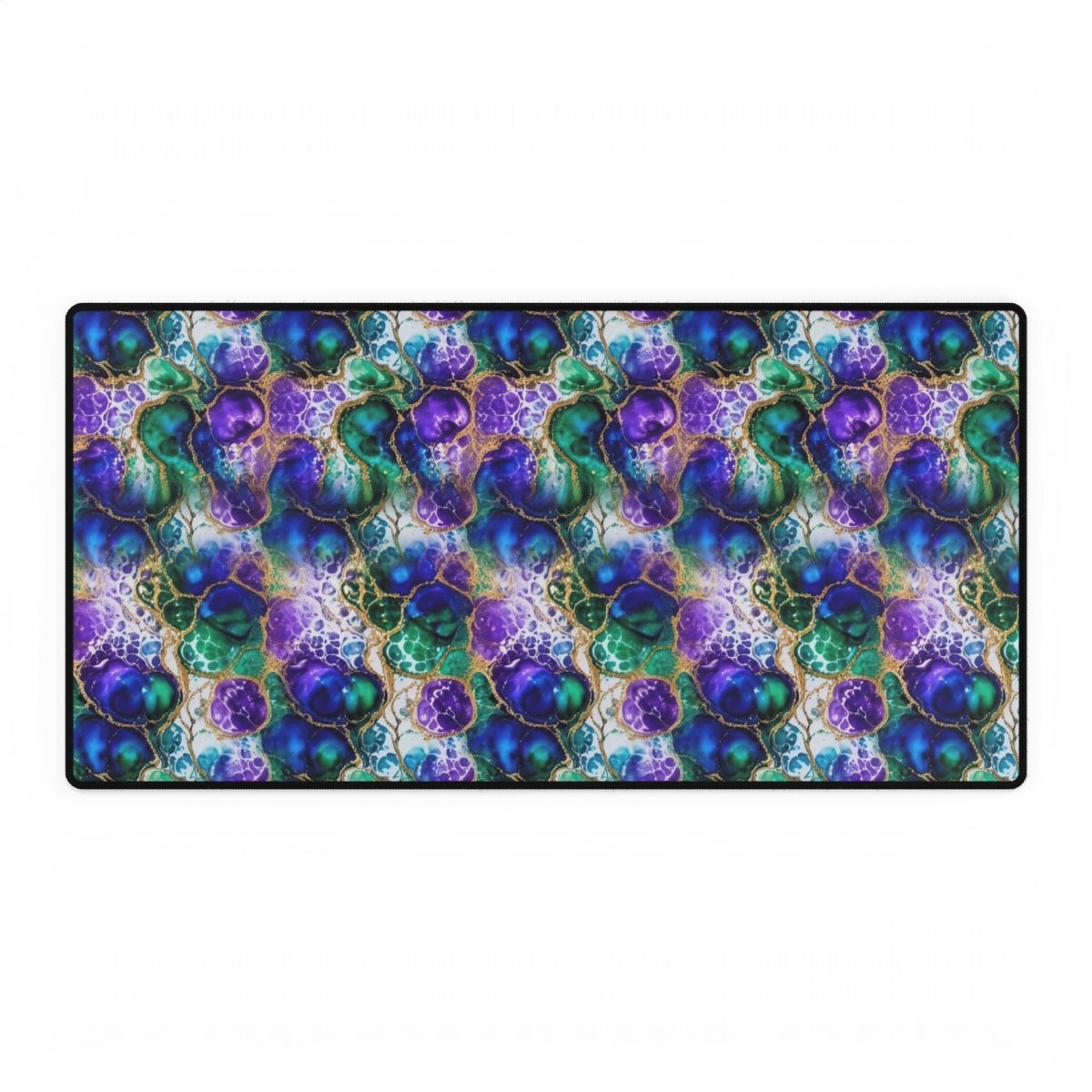 Peacock Acrylic Pour Cells Desk Mat – 31.5 × 15.5