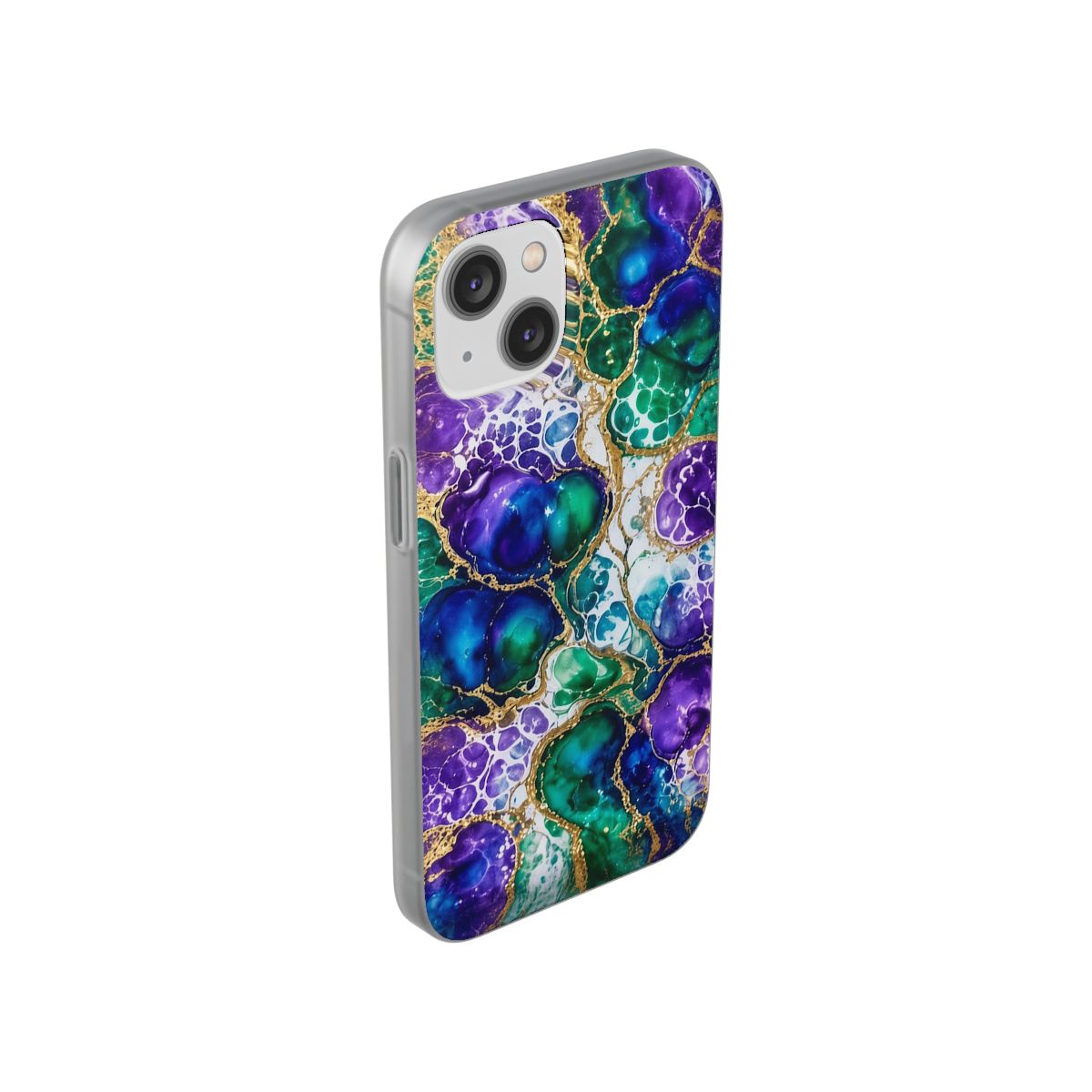Peacock Acrylic Pour Cells Flexi Phone Case – iPhone 14