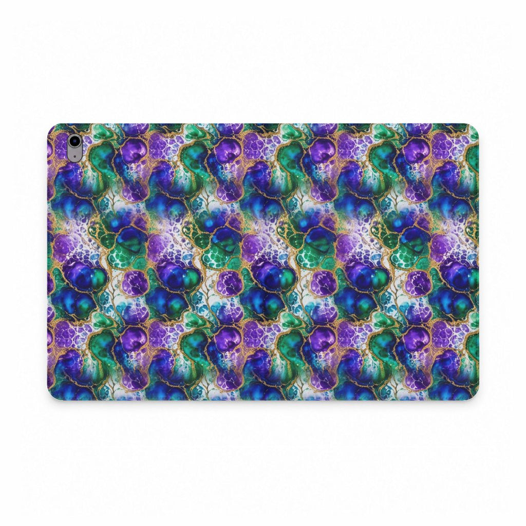 Peacock Acrylic Pour Cells iPad Folio Case – iPad Air 11inch (M3/M2/5th/4th Gen)