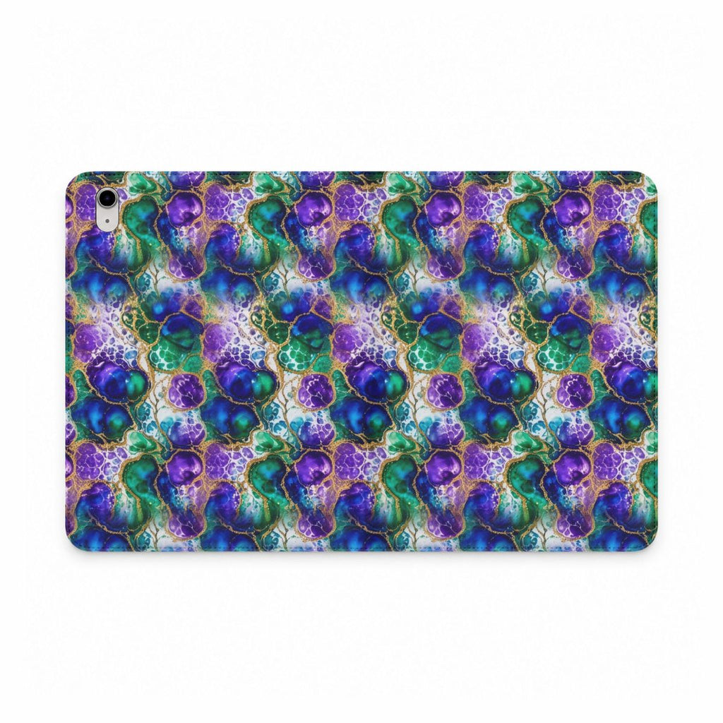 Peacock Acrylic Pour Cells iPad Folio Case – iPad (A16/10th Gen)