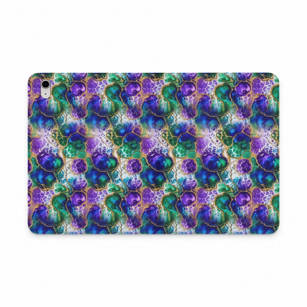 Peacock Acrylic Pour Cells iPad Folio Case – iPad (A16/10th Gen)