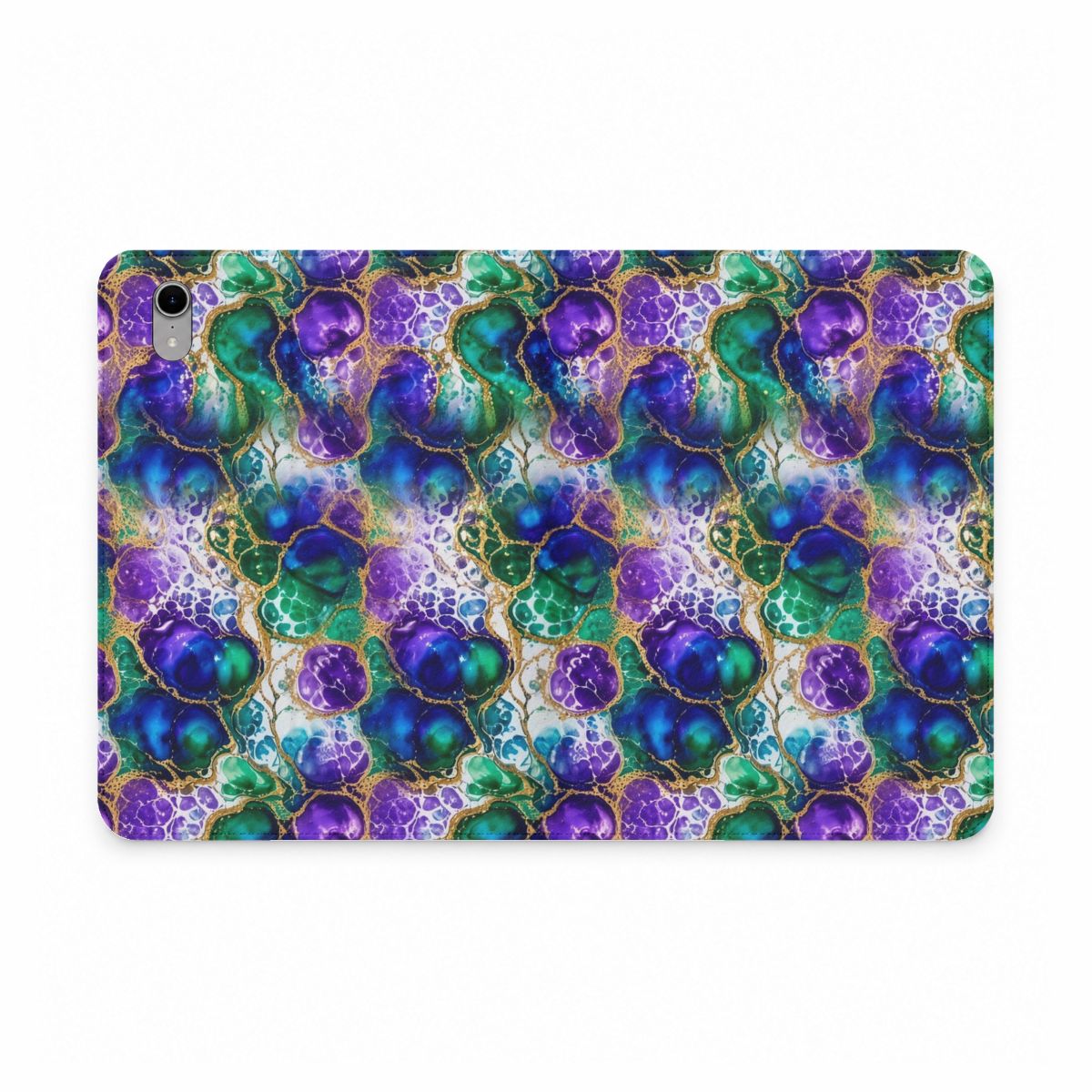 Peacock Acrylic Pour Cells iPad Folio Case – iPad mini (A17 Pro)