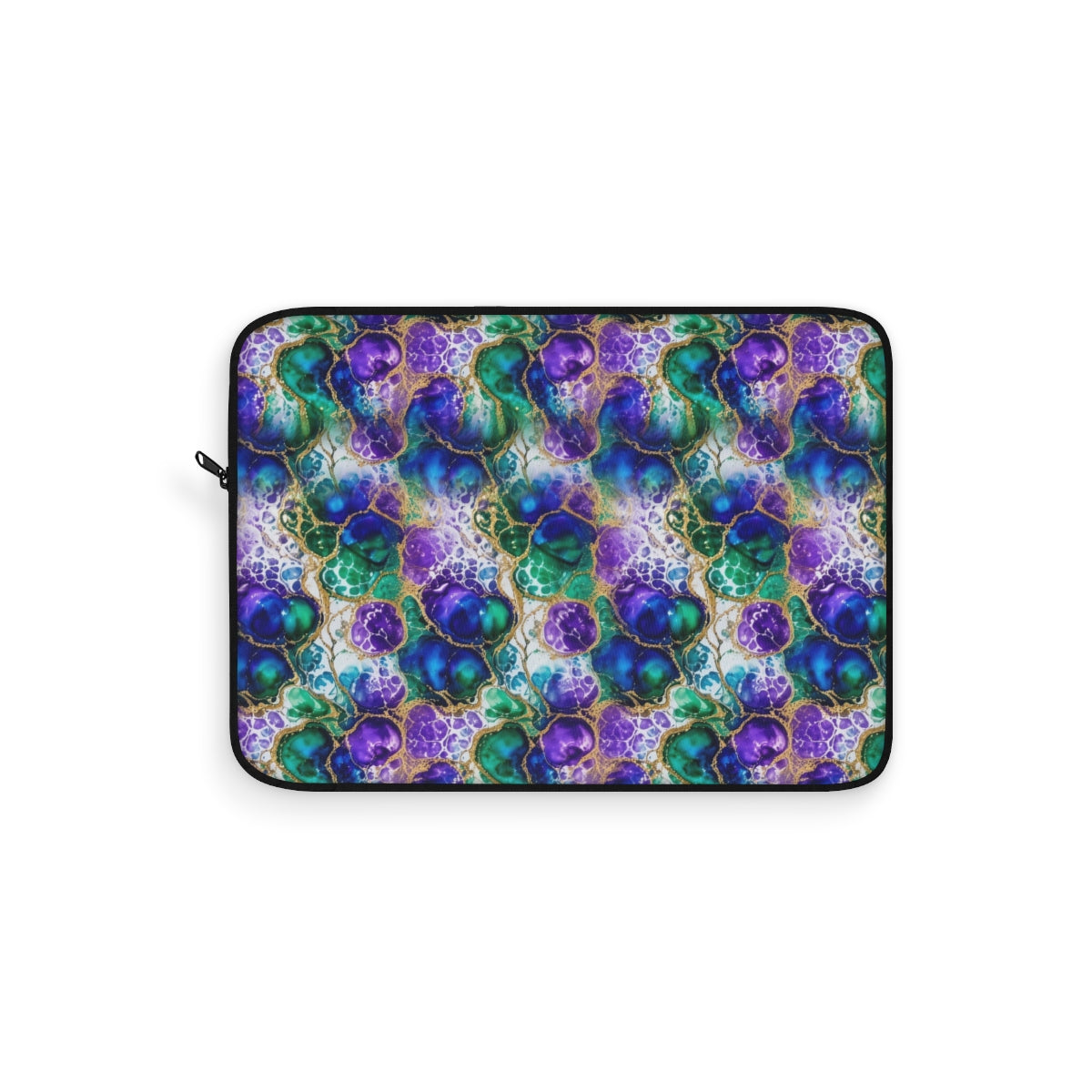 Peacock Acrylic Pour Cells Laptop Sleeve – 12