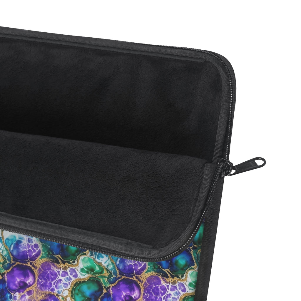 Peacock Acrylic Pour Cells Laptop Sleeve – 12