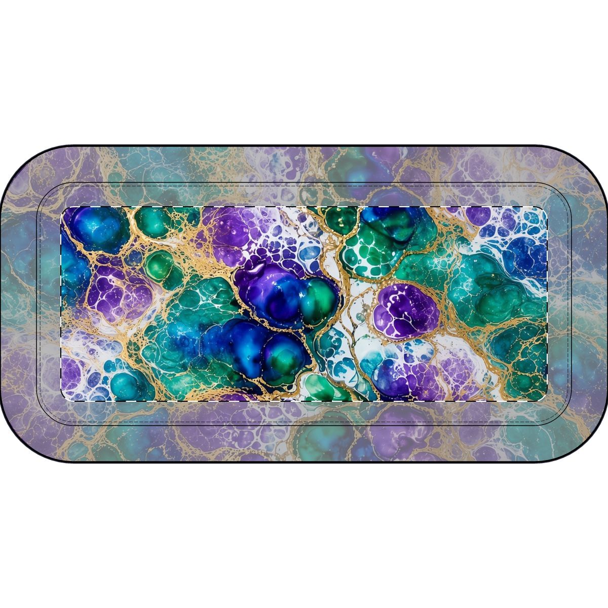 Peacock Acrylic Pour Cells Pencil Case – One size