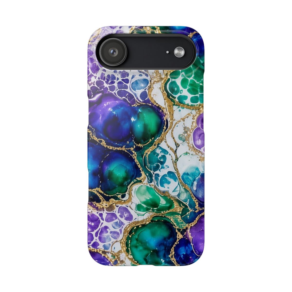 Peacock Acrylic Pour Cells Slim Phone Case – iPhone 17 Air