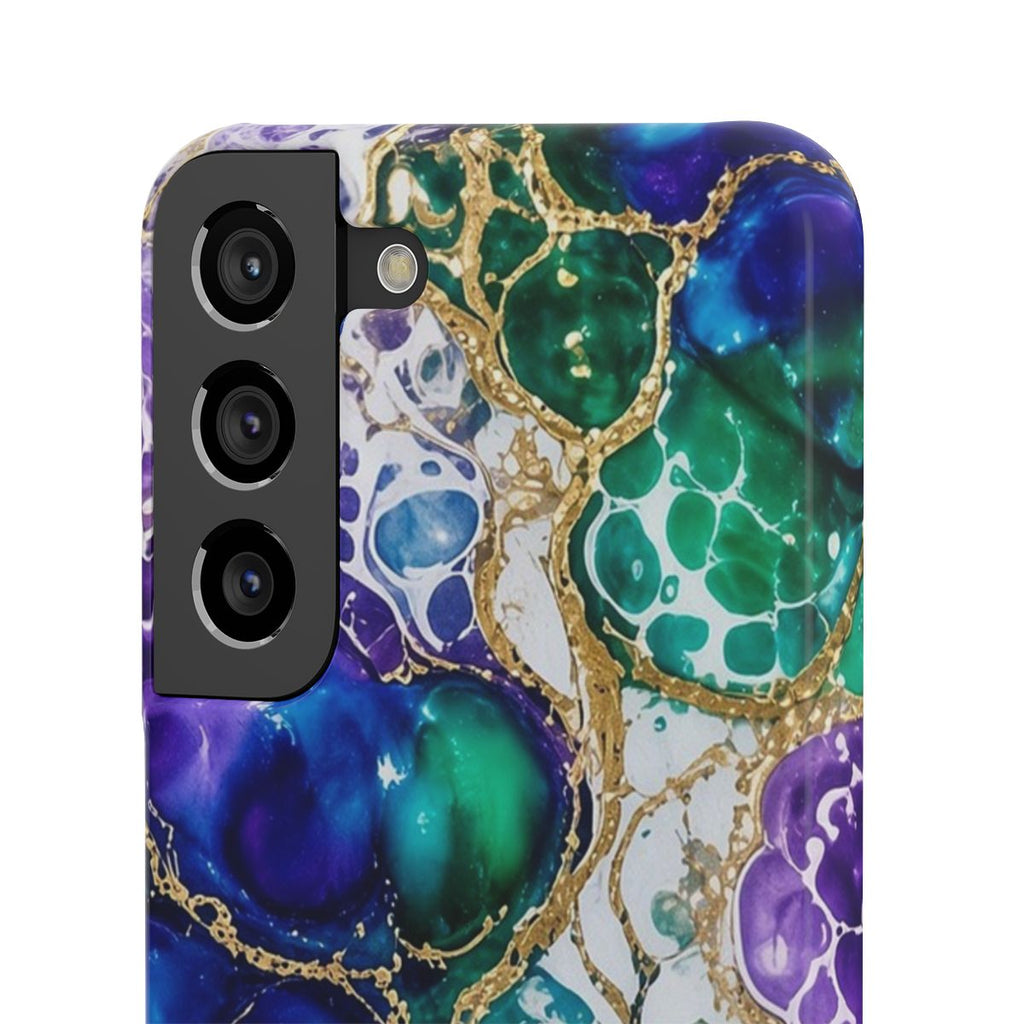 Peacock Acrylic Pour Cells Slim Phone Case – Samsung Galaxy S22