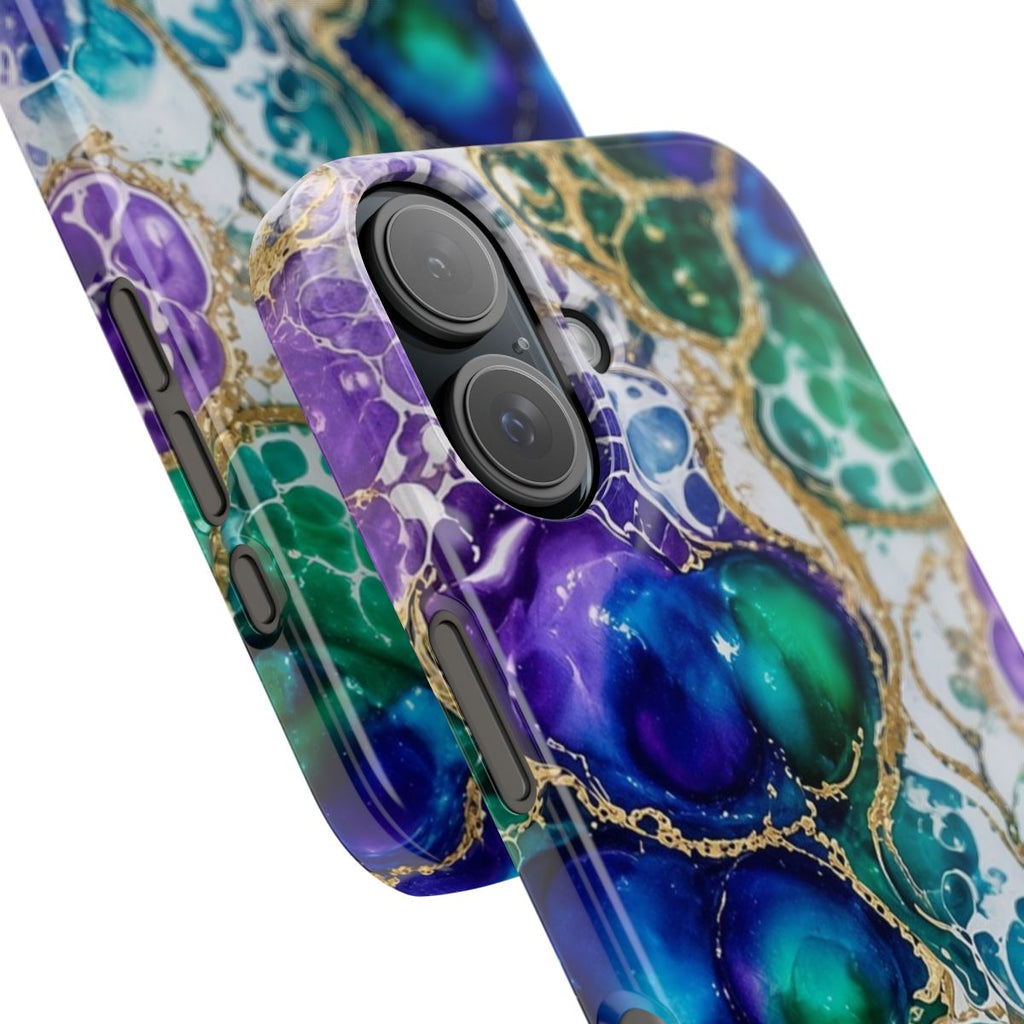 Peacock Acrylic Pour Cells Slim Phone Case – iPhone 16