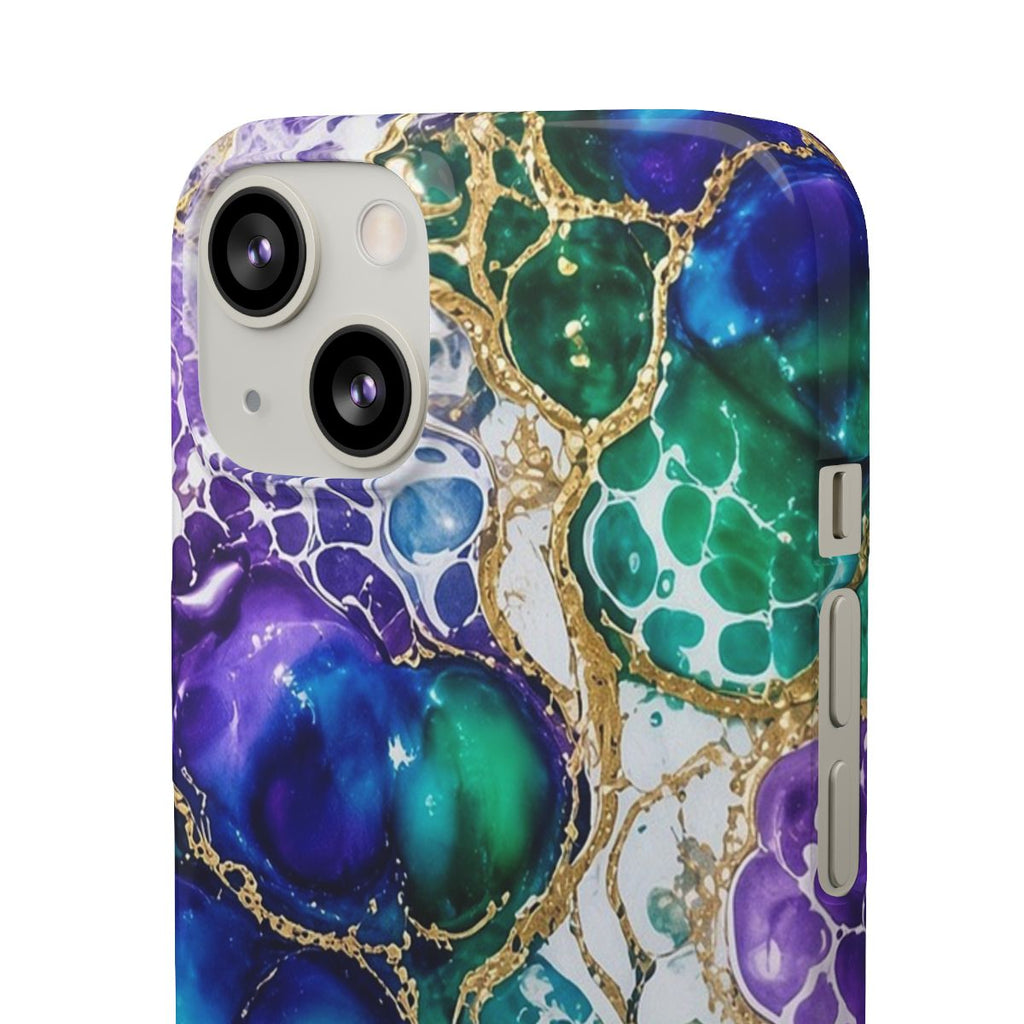 Peacock Acrylic Pour Cells Slim Phone Case – iPhone 13