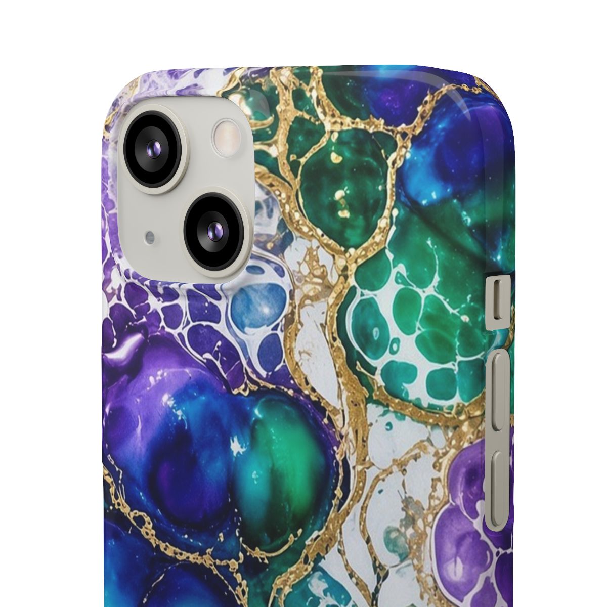 Peacock Acrylic Pour Cells Slim Phone Case – iPhone 13