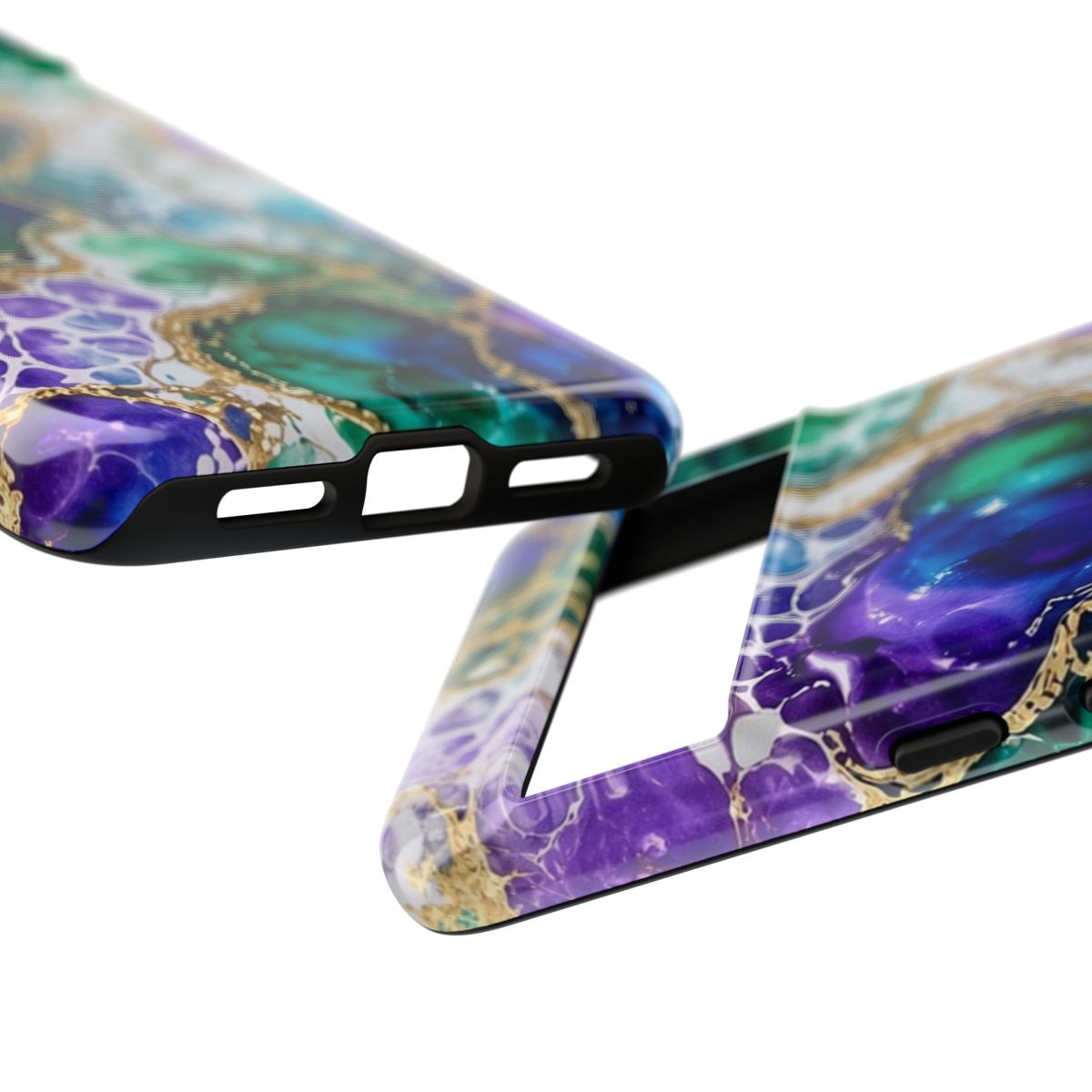 Peacock Acrylic Pour Cells Tough Phone Case – Google Pixel 8 Pro
