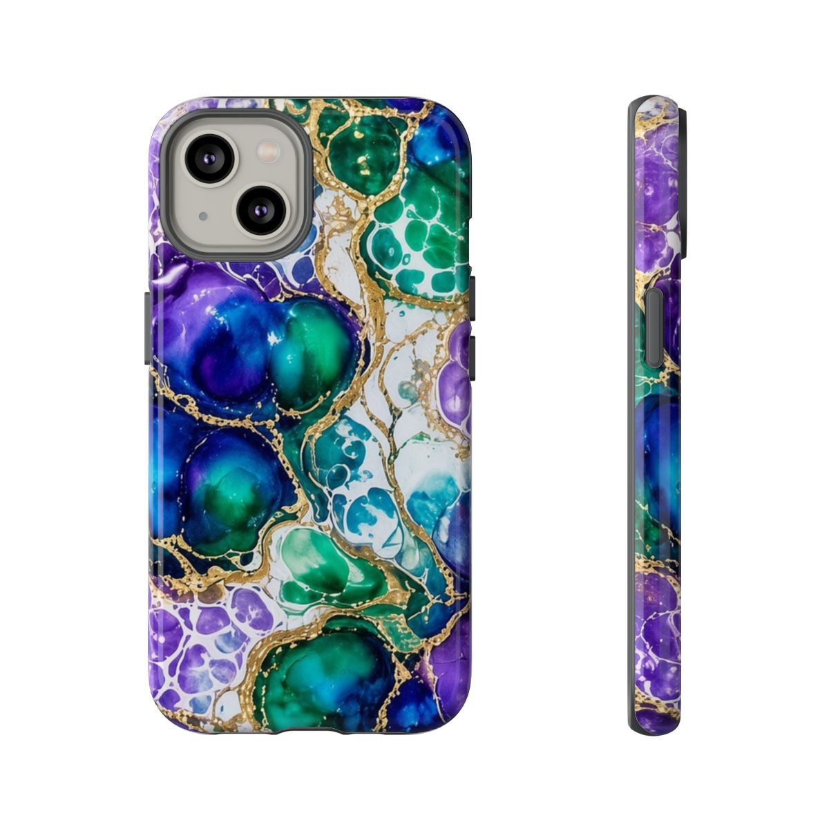 Peacock Acrylic Pour Cells Tough Phone Case – iPhone 14