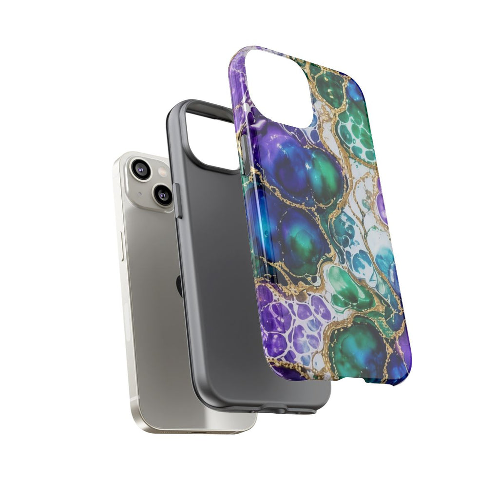 Peacock Acrylic Pour Cells Tough Phone Case – iPhone 14