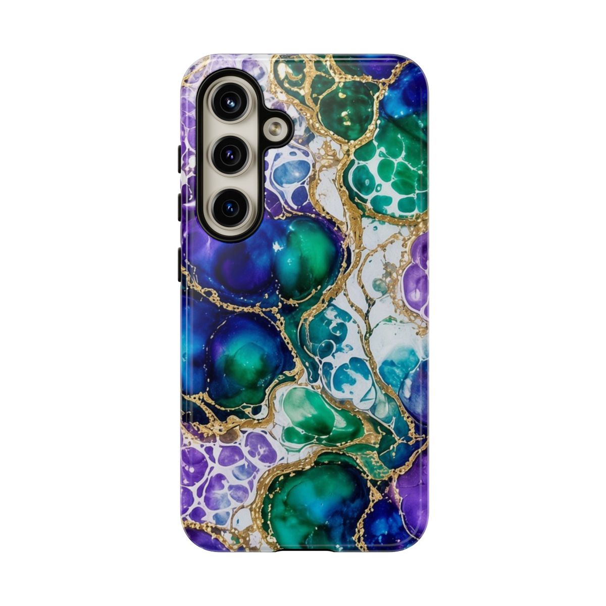 Peacock Acrylic Pour Cells Tough Phone Case – Samsung Galaxy S24