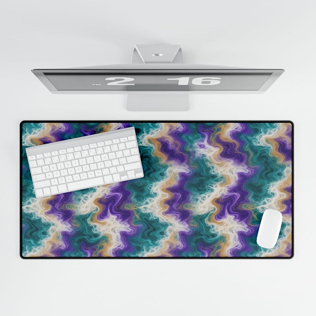 Peacock Resin Wave Desk Mat – 31.5 × 15.5