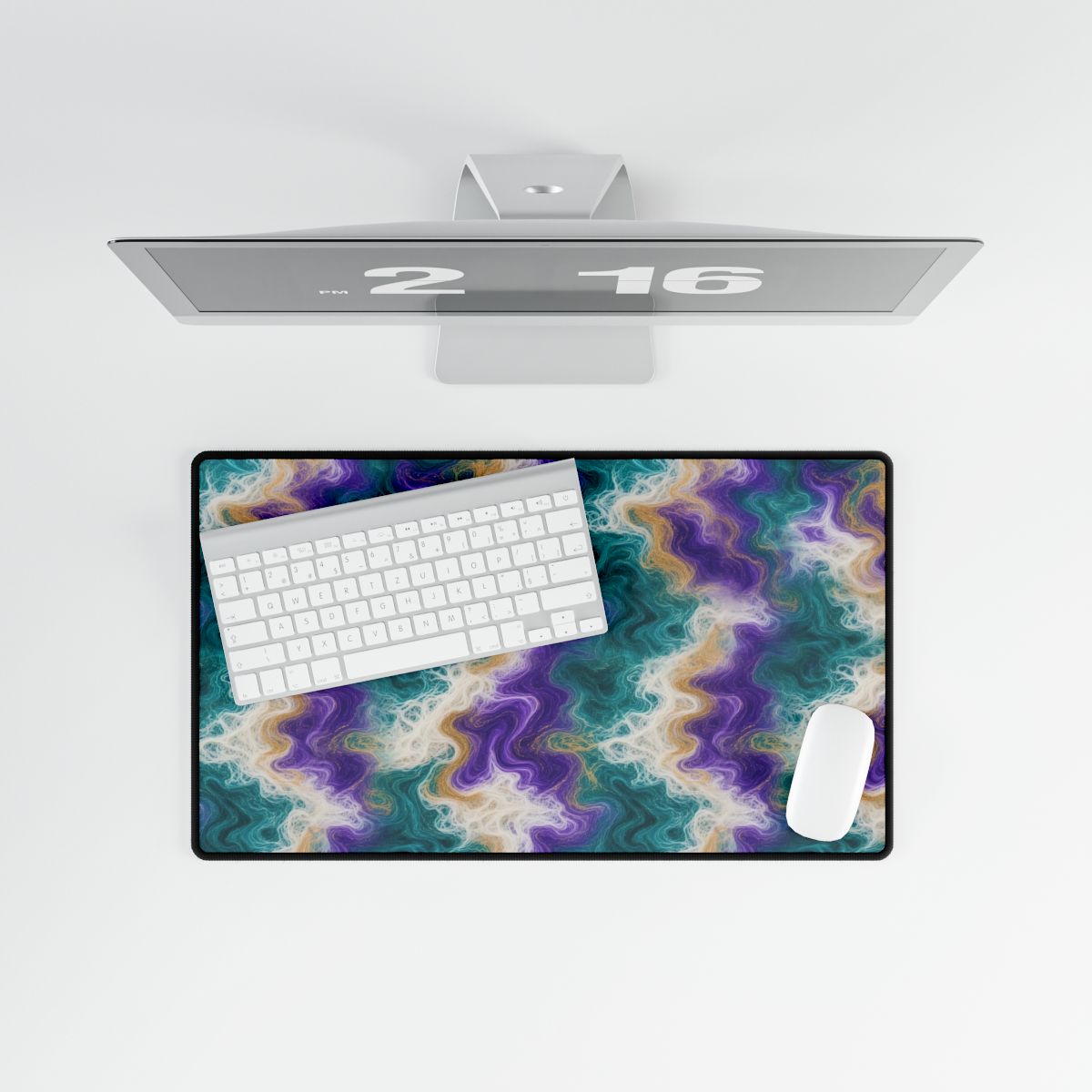 Peacock Resin Wave Desk Mat – 23.6 × 13.8