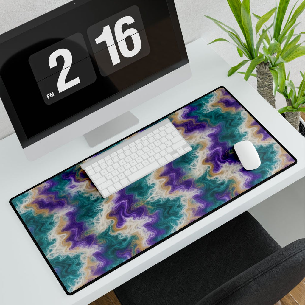 Peacock Resin Wave Desk Mat – 31.5 × 15.5