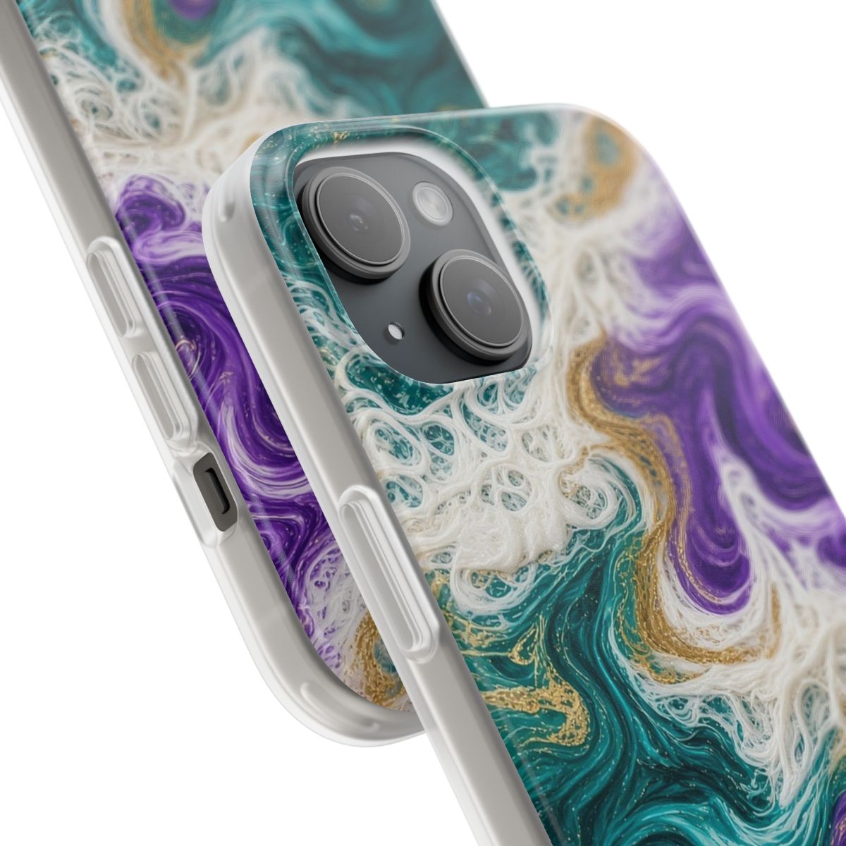 Peacock Resin Wave Flexi Phone Case – iPhone 15