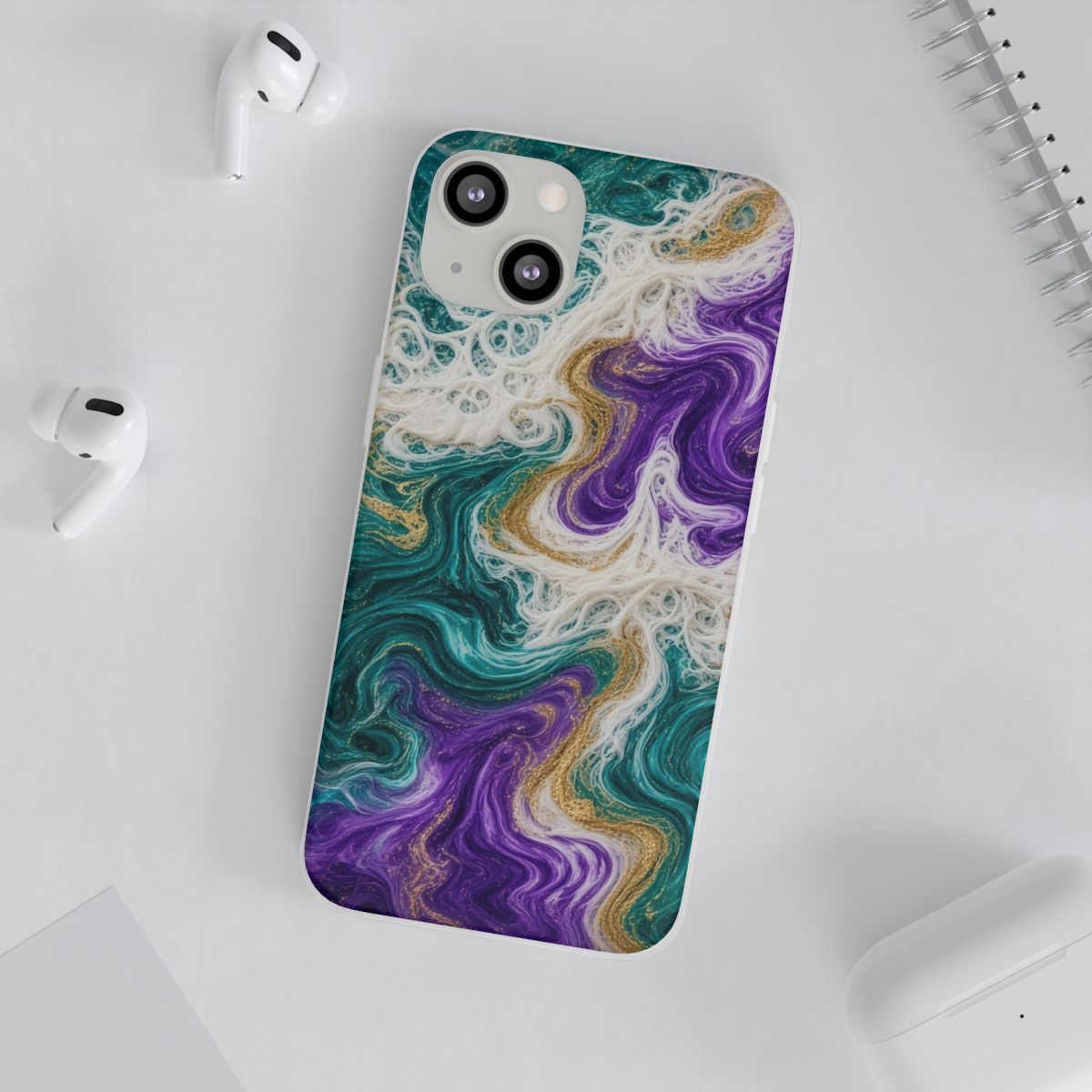 Peacock Resin Wave Flexi Phone Case – iPhone 13