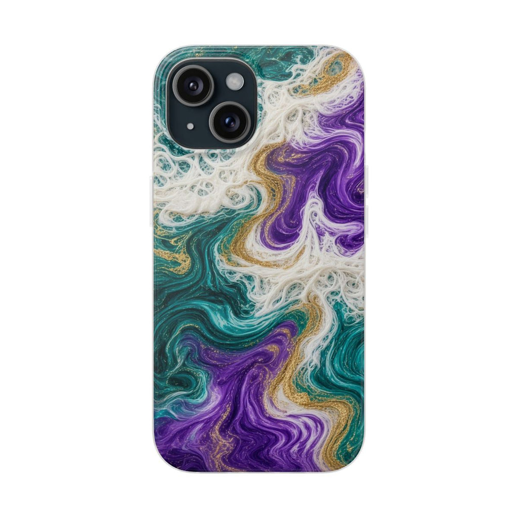 Peacock Resin Wave Flexi Phone Case – iPhone 15