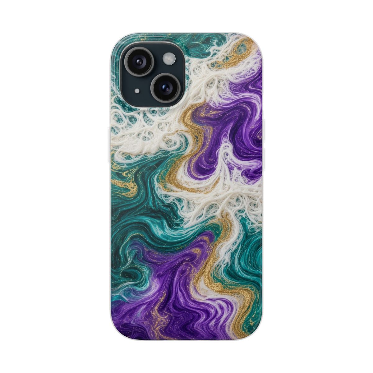 Peacock Resin Wave Flexi Phone Case – iPhone 15