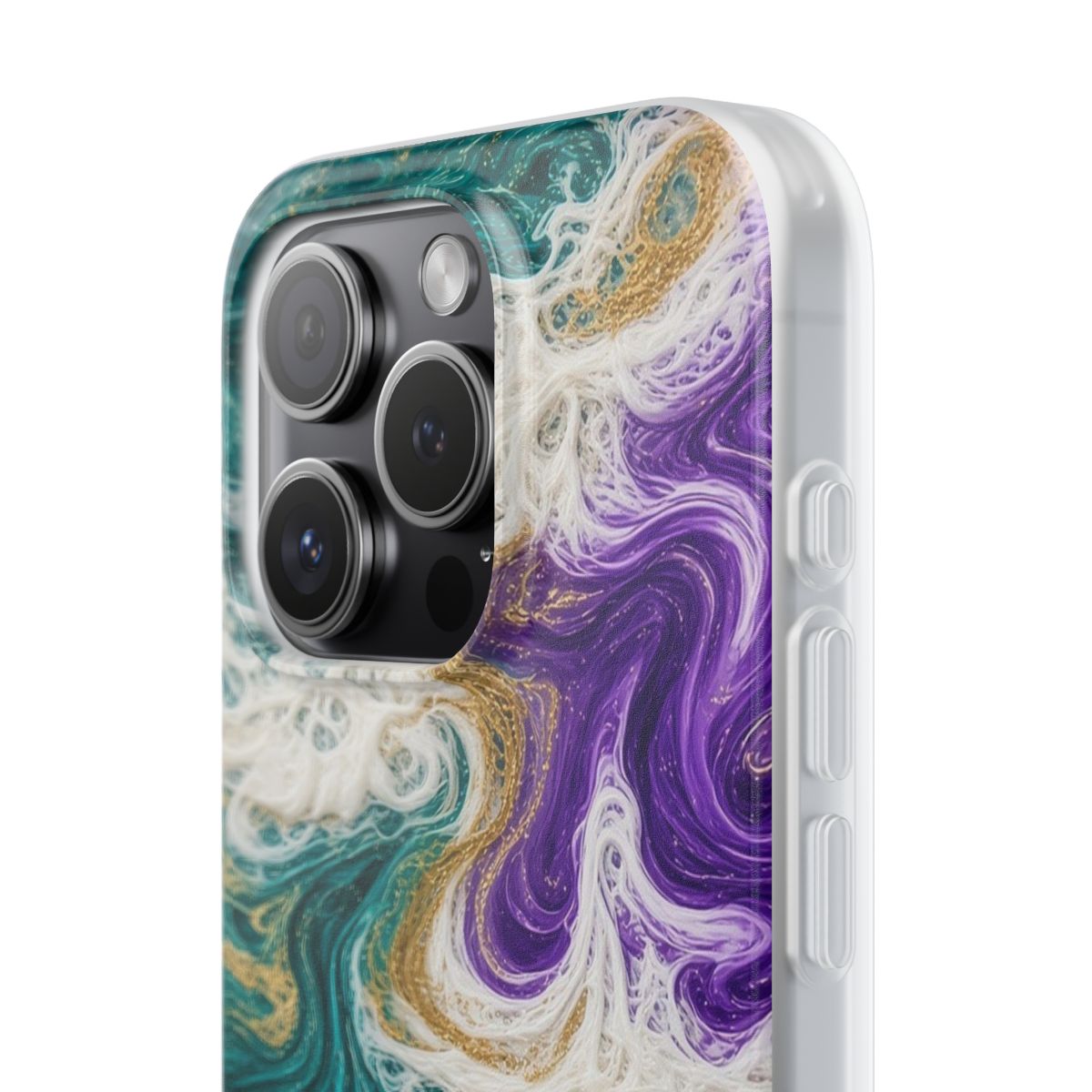 Peacock Resin Wave Flexi Phone Case – iPhone 15 Pro