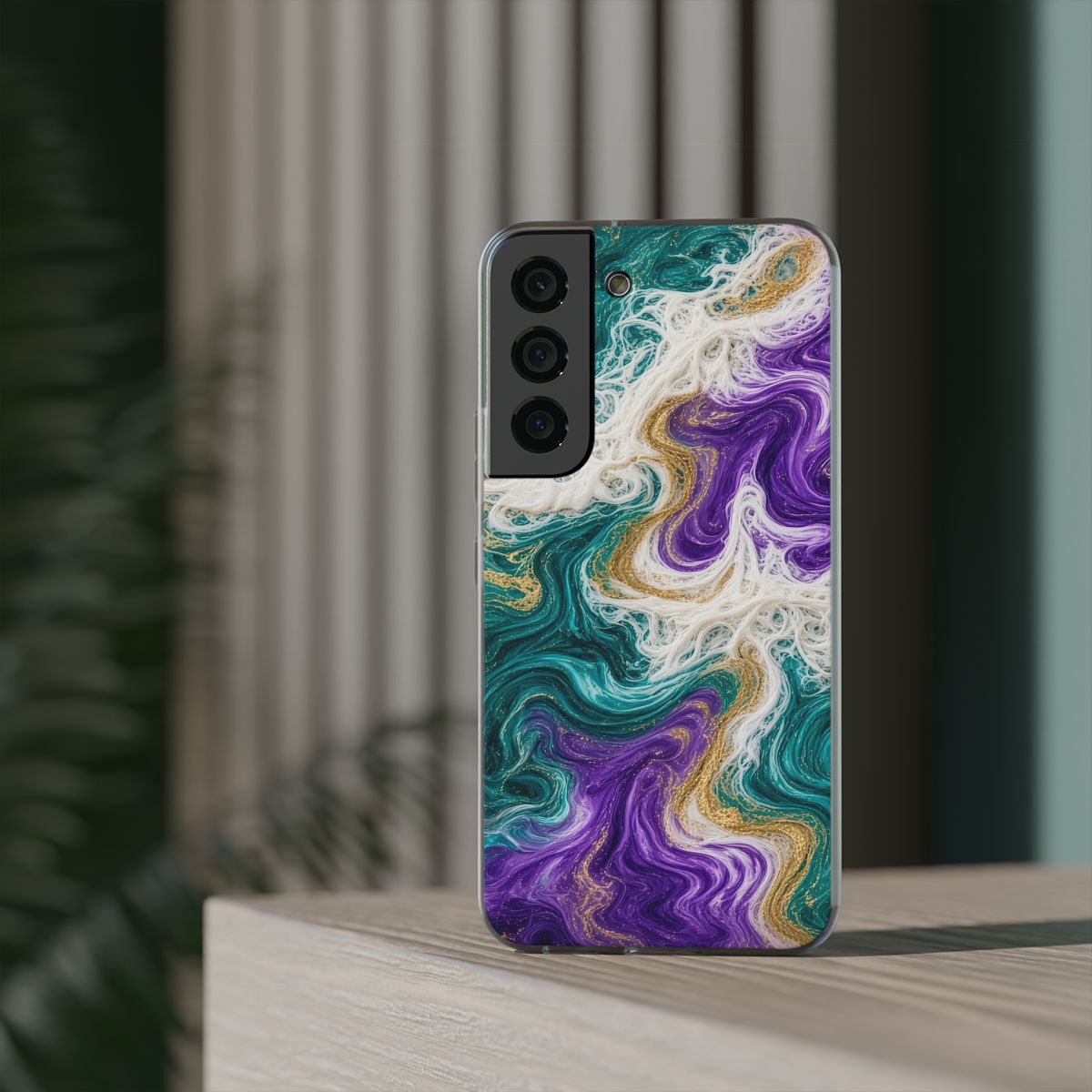 Peacock Resin Wave Flexi Phone Case – Samsung Galaxy S22