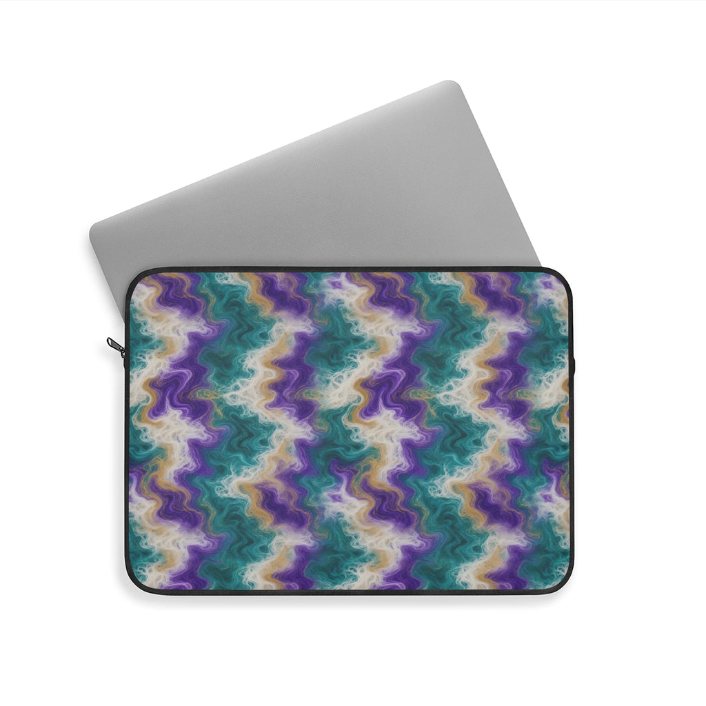 Peacock Resin Wave Laptop Sleeve – 15
