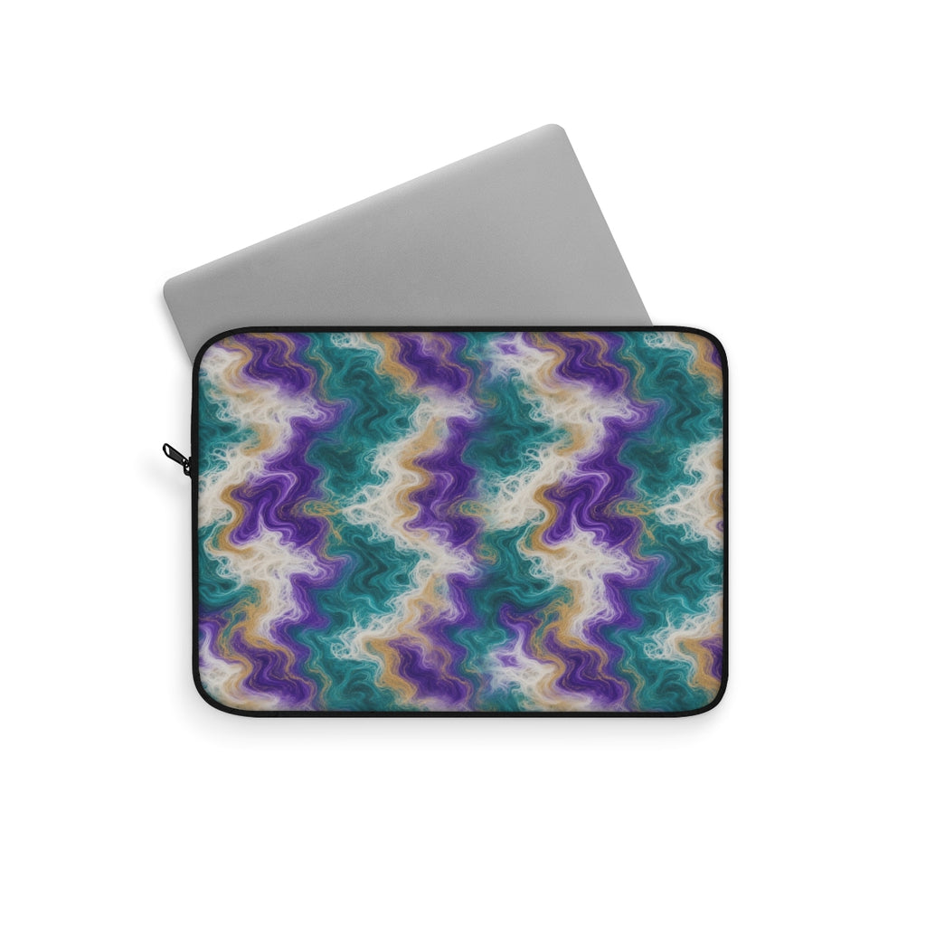 Peacock Resin Wave Laptop Sleeve – 12