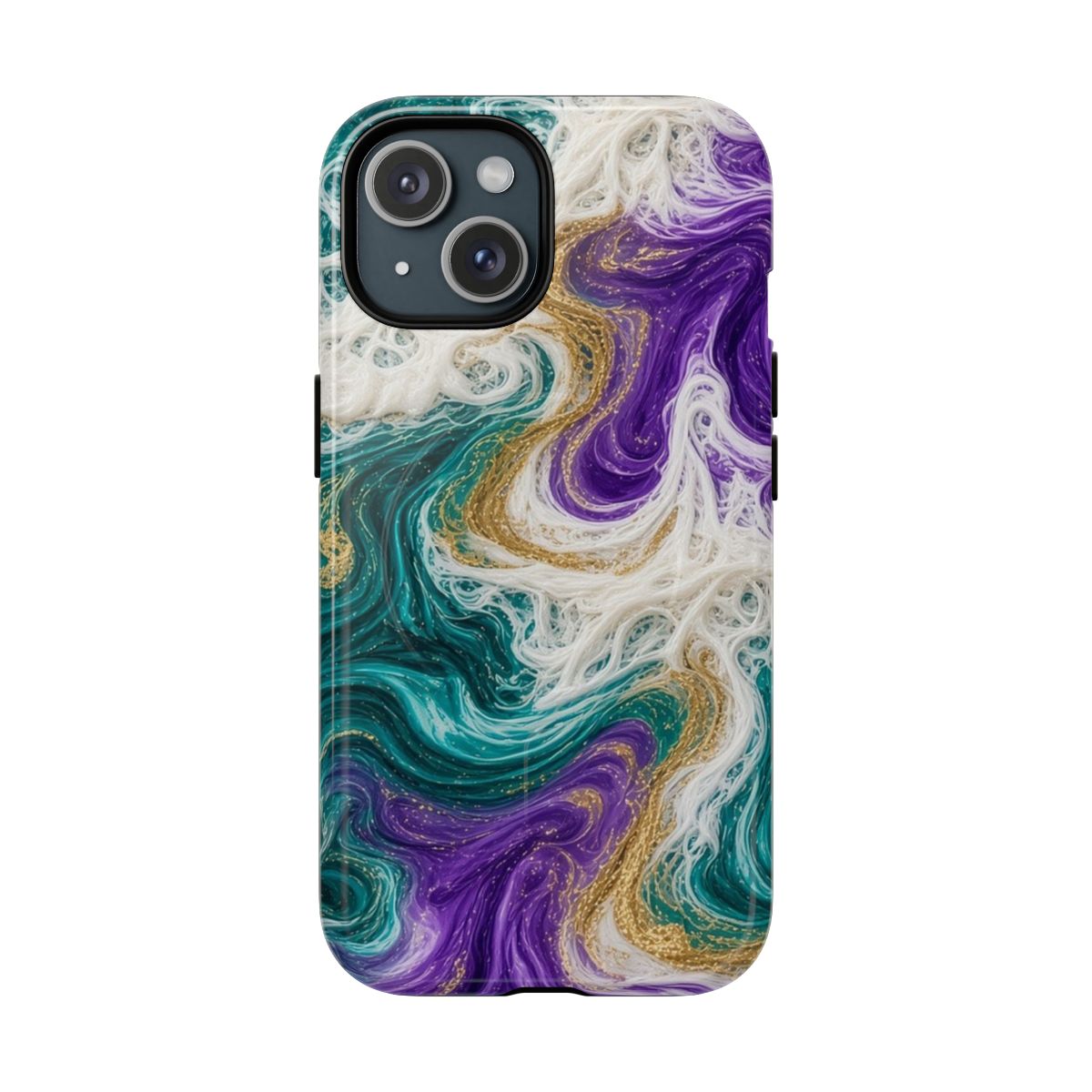 Peacock Resin Wave Magnetic Tough iPhone Case – iPhone 15