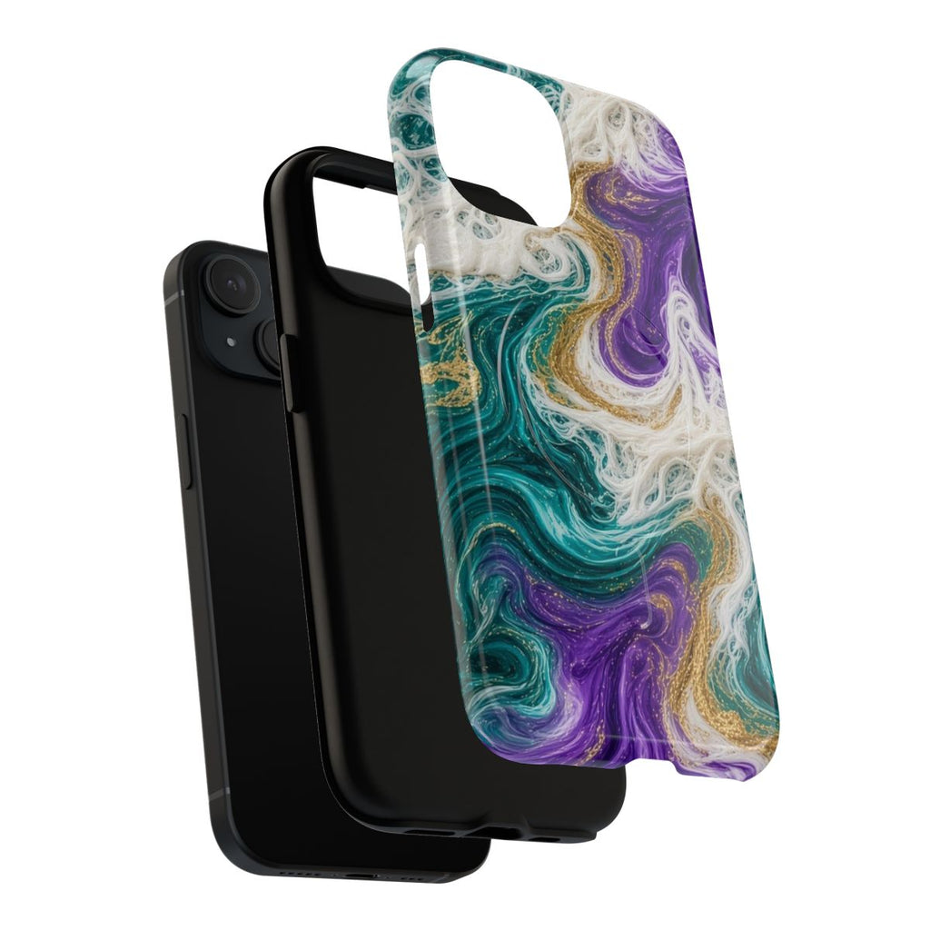 Peacock Resin Wave Magnetic Tough iPhone Case – iPhone 15