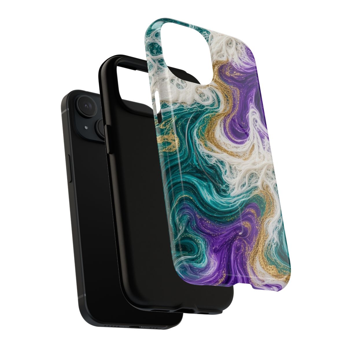 Peacock Resin Wave Magnetic Tough iPhone Case – iPhone 15