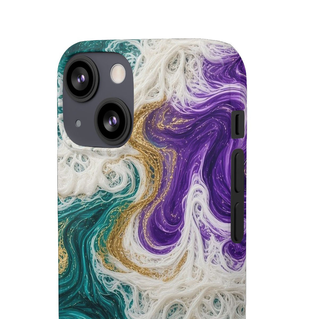 Peacock Resin Wave Slim Phone Case – iPhone 13 Mini