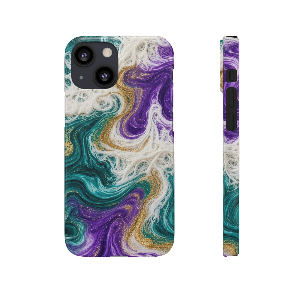 Peacock Resin Wave Slim Phone Case – iPhone 13 Mini