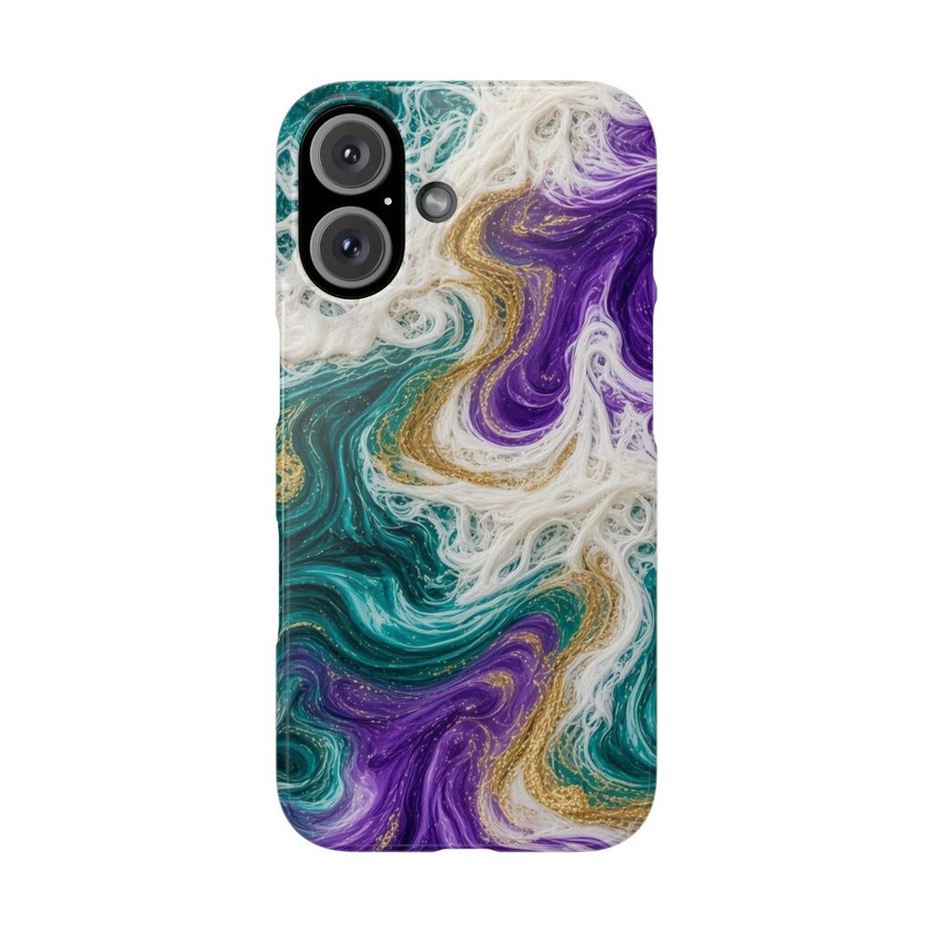 Peacock Resin Wave Slim Phone Case – iPhone 16