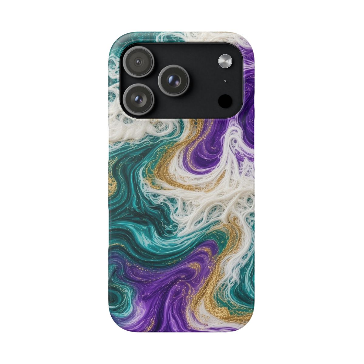 Peacock Resin Wave Slim Phone Case – iPhone 17 Pro