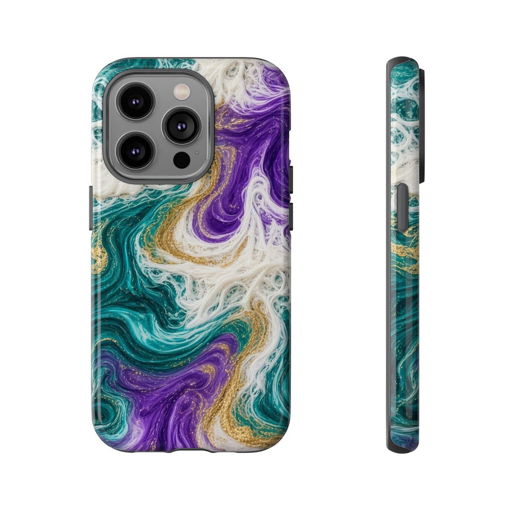 Peacock Resin Wave Tough Phone Case – iPhone 14 Pro