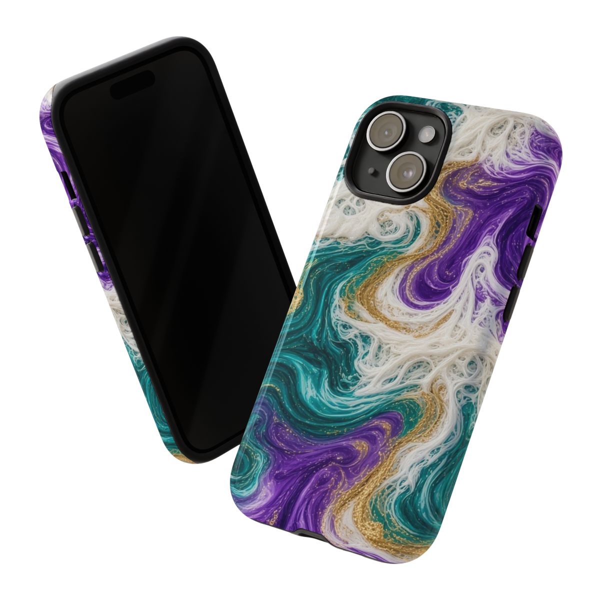 Peacock Resin Wave Tough Phone Case – iPhone 15