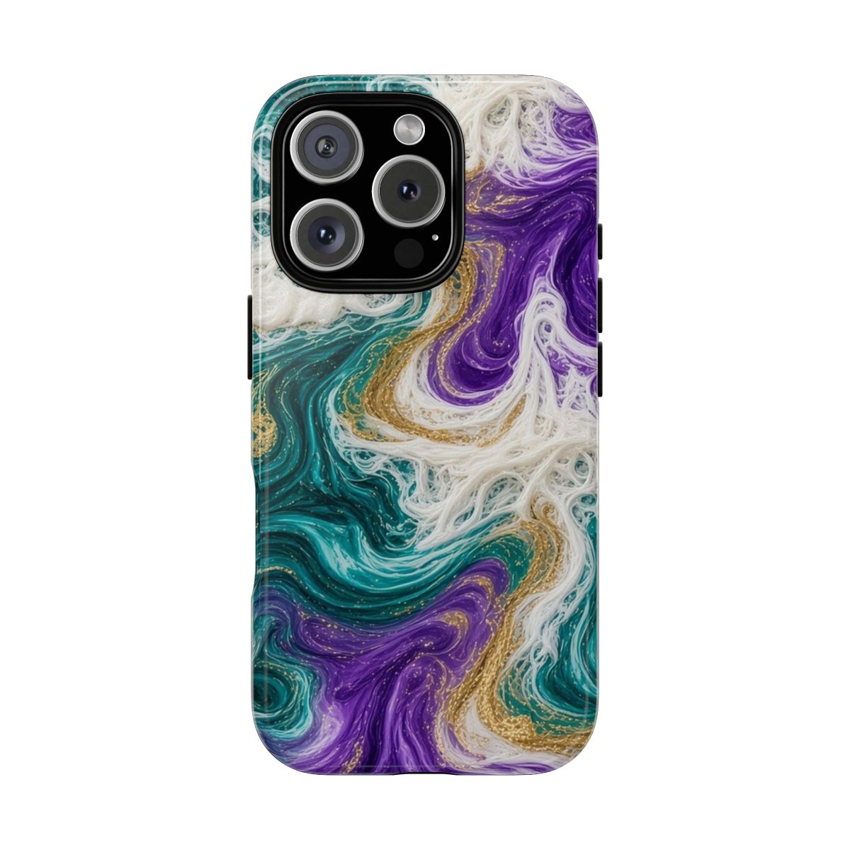 Peacock Resin Wave Tough Phone Case – iPhone 16 Pro
